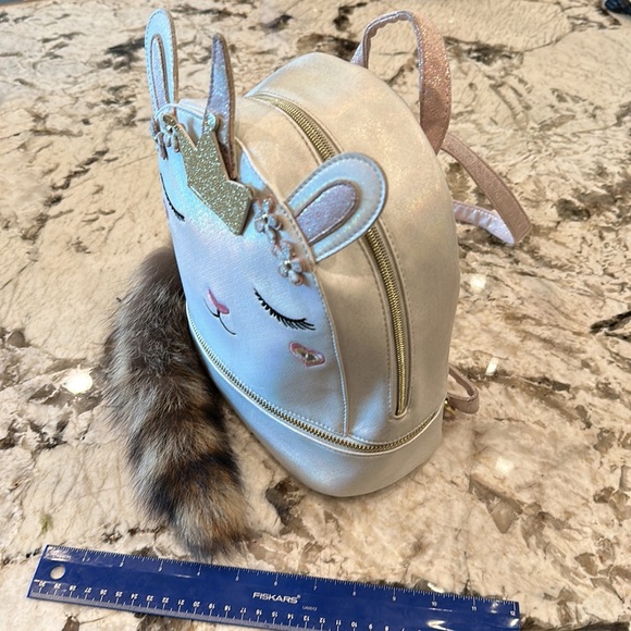 Under one sky unicorn backpack with raccoon tail (faux) - Picture 5 of 9